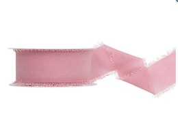 Wstążka Titanum Craft-Fun Series szyfonowa strzępiona 40x10 [mm x m] różowa ciemna (WJ40-10-081BRC)