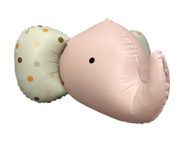 Balon foliowy Godan Słoń 3D, szary matowy, 63x50 cm, różowy (BF-HSRM)