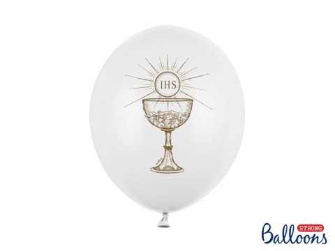 Balon gumowy Partydeco Strong Ihs komunia 50 szt. biały 300mm (SB14P-111-008) Balon gumowy Partydeco Strong Ihs komunia 50 szt. biały 300mm (SB14P-111-008)