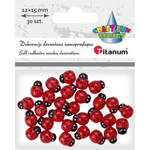 Ozdoba drewniana Titanum Craft-Fun Series drewniane biedronki (12x15mm) Ozdoba drewniana Titanum Craft-Fun Series drewniane biedronki (12x15mm)