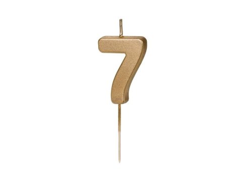 Świeczka urodzinowa Partydeco Cyferka 7, 4.5 cm, złoty (SCU9-7) Świeczka urodzinowa Partydeco Cyferka 7, 4.5 cm, złoty (SCU9-7)