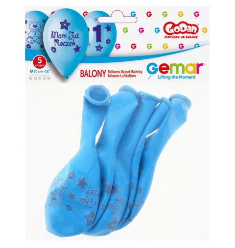 Balon gumowy Godan Moje 1 urodziny Moje 1 urodziny niebieska 300mm 12cal (GB-MU1G) Balon gumowy Godan Moje 1 urodziny Moje 1 urodziny niebieska 300mm 12cal (GB-MU1G)