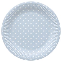 Talerz jednorazowy Paw Dots Light Blue tektura śr. 230mm 8 szt (PPL8002205)