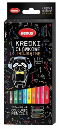 Kredki ołówkowe Rexus Rexus Teens trójkątne 12 kol.