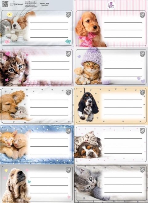Naklejka na zeszyt Beniamin The Sweet Pets kids Naklejka na zeszyt Beniamin The Sweet Pets kids