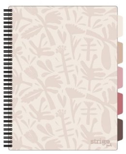 Kołozeszyt (kołobrulion) Strigo FLORAL BEŻOWY A4 100k. 80g krata (PADS044)