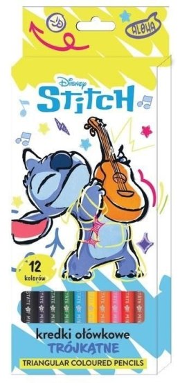 Kredki ołówkowe Beniamin Stitch trójkątne jumbo 12 kol.