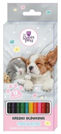 Kredki ołówkowe Beniamin The Sweet Pets trójkątne 12 kol.