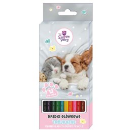 Kredki ołówkowe Beniamin The Sweet Pets trójkątne 12 kol.