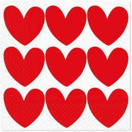 Serwetki Paw Red Hearts mix nadruk bibuła [mm:] 330x330 (TL126000)
