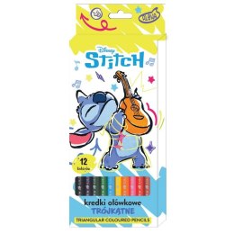 Kredki ołówkowe Beniamin Stitch trójkątne 12 kol.