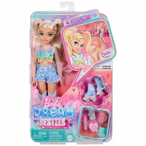 Lalka Barbie Dream Besties modowa Malibu na wrotkach + akcesoria [mm:] 290 (JFX96)