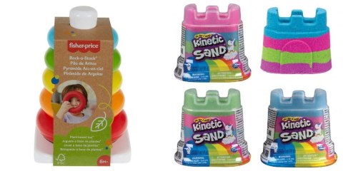 Pakiet PROMOCJA Mattel Piramidka z kółek+piasek kinetyczny zamek (454977+455312) Pakiet PROMOCJA Mattel Piramidka z kółek+piasek kinetyczny zamek (454977+455312)