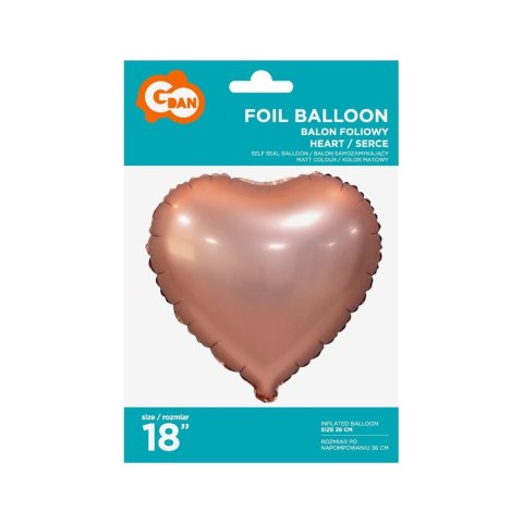 Balon foliowy Godan serca 18 matowe, różowo-złote 18cal (BS-HMRZ) Balon foliowy Godan serca 18 matowe, różowo-złote 18cal (BS-HMRZ)