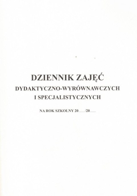 Dziennik Dziennik zajęć dydaktyczno-wyrównawczych i spec. A4 Beta Druk (DZZD-WiS) Dziennik Dziennik zajęć dydaktyczno-wyrównawczych i spec. A4 Beta Druk (DZZD-WiS)