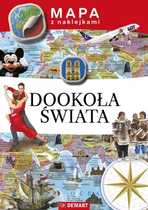 Książeczka edukacyjna Demart Mapy z naklejkami. Dookoła świata