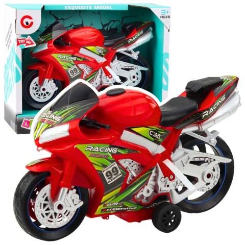 Motocykl Lean Wyścigowy Ścigacz Napęd Światła Dźwięki Czerwony (24211) Motocykl Lean Wyścigowy Ścigacz Napęd Światła Dźwięki Czerwony (24211)