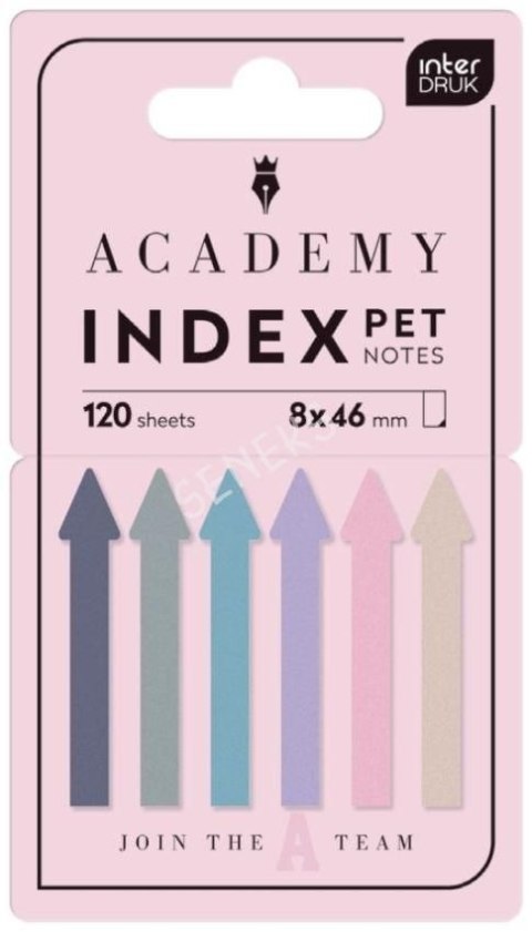 Zakładki indeksujące Interdruk ACADEMY ARROWS PASTEL 120k [mm:] 80x460 (W PODAJNIKU)