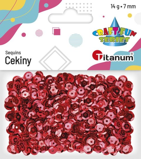 Cekiny Titanum Craft-fun Series okrągłe 7mm czerwone 14g (CM6R) Cekiny Titanum Craft-fun Series okrągłe 7mm czerwone 14g (CM6R)