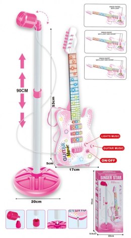 Gitara Lean z mikrofonem na statywie jasna (20892)