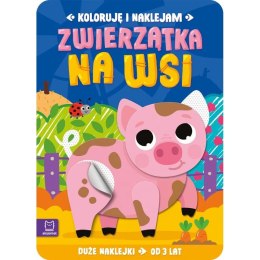 Książka dla dzieci Aksjomat Koloruję i naklejam. Zwierzątka na wsi. Duże naklejki od 3 lat