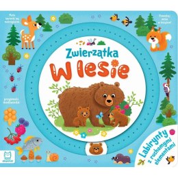 Książka dla dzieci Aksjomat Zwierzątka w lesie. Labirynty z ruchomymi elementami