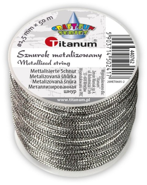 Sznurek Titanum Craft-Fun Series srebrny 50m (20HET0605-) Sznurek Titanum Craft-Fun Series srebrny 50m (20HET0605-)