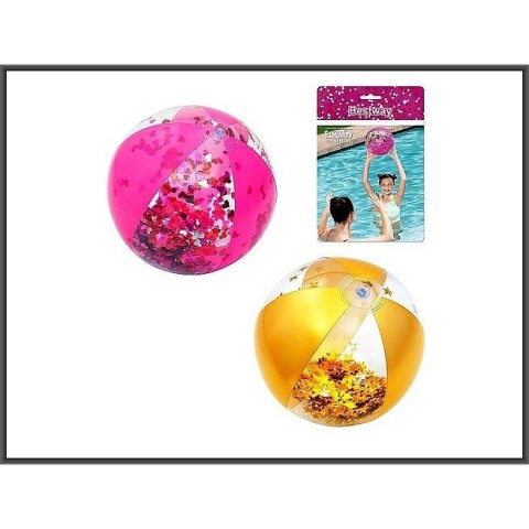 Piłka plażowa Hipo dmuchana z brokatem 41 cm PVC PCW śr. 410mm (B31050) Piłka plażowa Hipo dmuchana z brokatem 41 cm PVC PCW śr. 410mm (B31050)