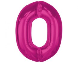 Balon foliowy Godan Smart cyfra 0, różowa, 92 cm (CH-S9R0)