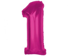 Balon foliowy Godan Smart cyfra 1, różowa, 92 cm (CH-S9R1)