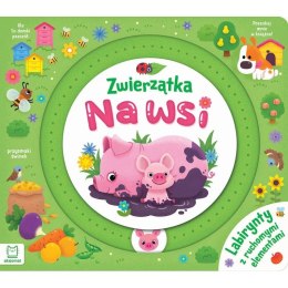 Książka dla dzieci Aksjomat Zwierzątka na wsi. Labirynty z ruchomymi elementami
