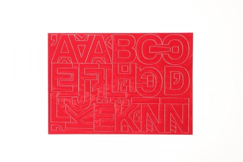 Litery samoprzylepne czerwony Farro