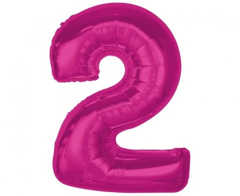 Balon foliowy Godan Smart cyfra 2, różowa, 92 cm (CH-S9R2) Balon foliowy Godan Smart cyfra 2, różowa, 92 cm (CH-S9R2)