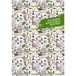 Kalendarz nauczyciela książkowy (terminarz) PCV BEZBARWNY terminarz nauczyciela B5 Wydawnictwo Wokół Nas (KWIATY)