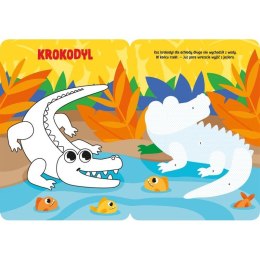 Książka dla dzieci Aksjomat Koloruję i naklejam. Zwierzątka w dżungli. Duże naklejki od 3 lat