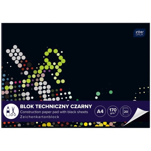 Blok techniczny Interdruk A4 czarna 170g 10k (ABLTA4C) Blok techniczny Interdruk A4 czarna 170g 10k (ABLTA4C)