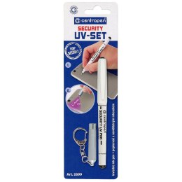 Marker specjalistyczny Centropen UV-pen + lampka biały 0,6-1,0mm okrągła końcówka (2699)