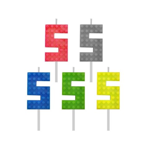 Świeczka urodzinowa Godan klocki numer 5 (7C-SUK5) Świeczka urodzinowa Godan klocki numer 5 (7C-SUK5)