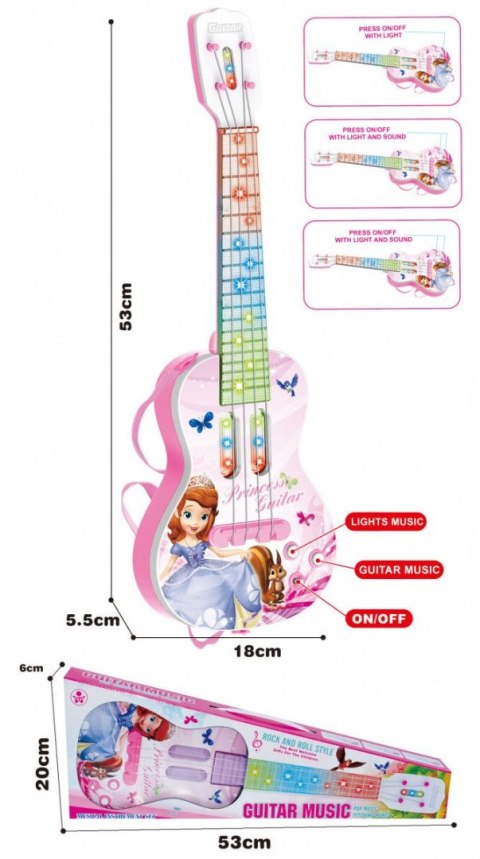 Gitara Lean dziecięca z księżniczką (20894) Gitara Lean dziecięca z księżniczką (20894)