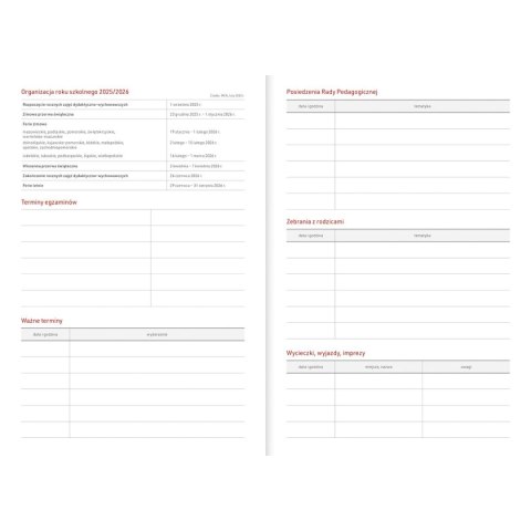 Kalendarz nauczyciela książkowy (terminarz) PCV BEZBARWNY terminarz nauczyciela B5 Wydawnictwo Wokół Nas (KWIATY)