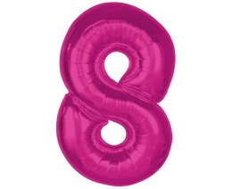 Balon foliowy Godan Smart cyfra 8, różowa, 92 cm (CH-S9R8)