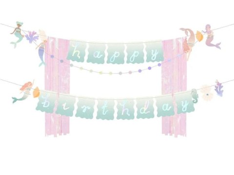 Baner Partydeco Happy Birthday Syrenka, 130x100cm (GRL123) Baner Partydeco Happy Birthday Syrenka, 130x100cm (GRL123)