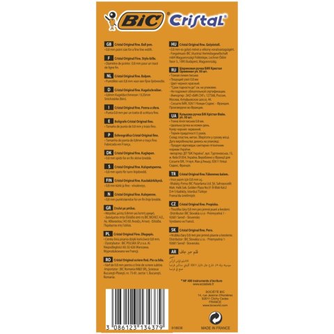 Długopis Bic CRISTAL FINE CZERWONY czerwony 0,7mm (872720) Długopis Bic CRISTAL FINE CZERWONY czerwony 0,7mm (872720)