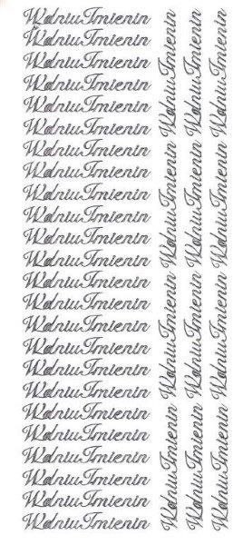 Naklejka (nalepka) Farro W dniu imienin srebrne (067)