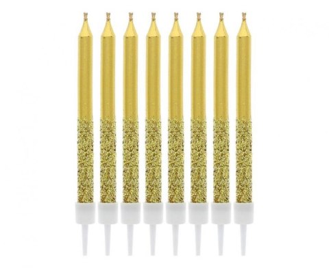 Świeczka urodzinowa Godan metaliczno-brokatowe, złote, 6x0.5 cm, 8 szt. (BH-SMMB) Świeczka urodzinowa Godan metaliczno-brokatowe, złote, 6x0.5 cm, 8 szt. (BH-SMMB)