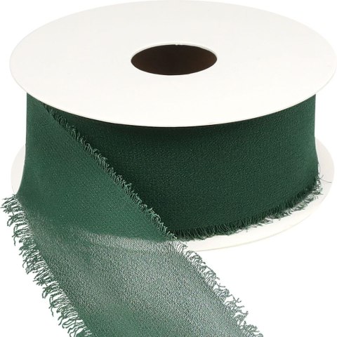 Wstążka Craft-Fun Series szyfonowa strzępiona 40x10 [mm x m] zielony butelkowy Titanum (WJ40-10-012B)