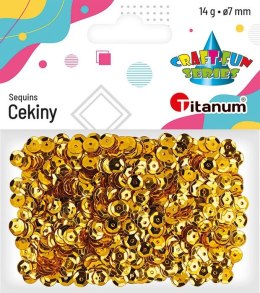 Cekiny Titanum Craft-Fun Series okrągłe 7mm złote 14g (CM6G)