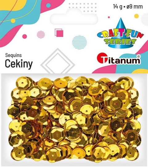 Cekiny Titanum Craft-Fun Series okrągłe 9mm złote 14g (268299) Cekiny Titanum Craft-Fun Series okrągłe 9mm złote 14g (268299)