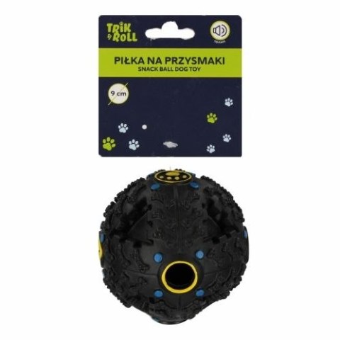 Gadżet Trik Roll Piłka dla psa z dźwiękiem 9cm na przysmaki czarna (560874) Gadżet Trik Roll Piłka dla psa z dźwiękiem 9cm na przysmaki czarna (560874)