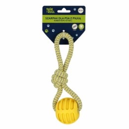 Gadżet Trik Roll Zabawka dla psa Szarpak 20 cm z piłką żółty (560701)